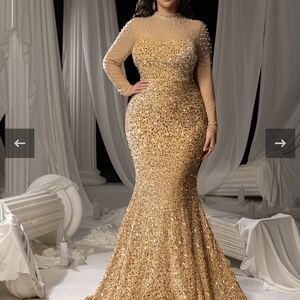 Faeriesty Women's Gold Maxi Dress